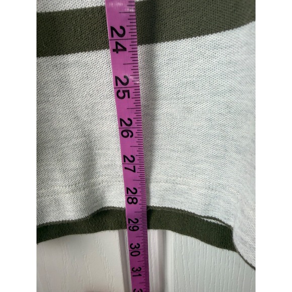 Tommy Hilfiger Men's Polo Shirt Medium Gray Green Stripe Short Sleeve Casual Cla - Picture 4 of 5